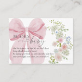 Baby in Bloom Book Request Pink Bow Baby shower Informatiekaartje (Voorkant)