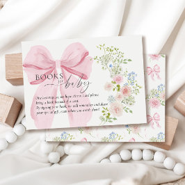 Baby in Bloom Book Request Pink Bow Baby shower Informatiekaartje