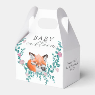 Baby in Bloom Bosvos Fox Groene Baby Shower Bedankdoosjes