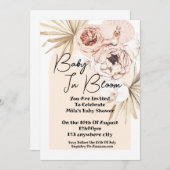 Baby In Bloom Botanische bloemenbloemenkaart baby Save The Date (Voorkant / Achterkant)