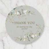 Baby in Bloom Botanische Eucalyptus Baby shower Bedankjes Labels (Achterkant)