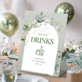 Baby in Bloom Botanische Eucalyptus Drinken Reclamebord Met Voetstuk