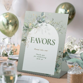 Baby in Bloom Botanische Eucalyptus Favors Reclamebord Met Voetstuk