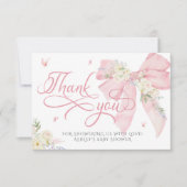 Baby in Bloom Bow Baby shower bedankkaart Kaart (Voorkant)