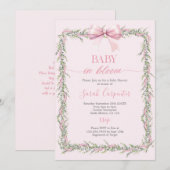 Baby in Bloom Bow Baby shower Girl Kaart (Voorkant / Achterkant)