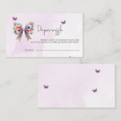 Baby in Bloom Bow Baby shower Luier Raffle Informatiekaartje (Voorkant / Achterkant)