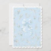 Baby in Bloom Bow Blue Floral Boy Baby Shower Kaart (Achterkant)