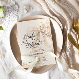 Baby in Bloom Bow Girl Baby Shower Kaart