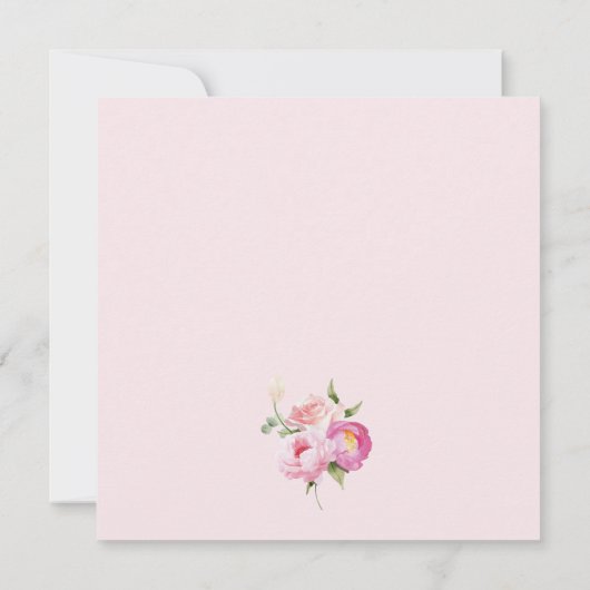 Baby In Bloom Bow Pink Bedankkaart (Achterkant)