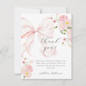 Baby in Bloom Bow Pink Bedankkaart (Voorkant)