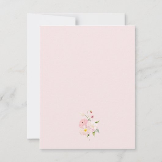 Baby in Bloom Bow Pink Bedankkaart (Achterkant)