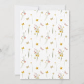 Baby in Bloom Bow Roze Bloemen Wildflower Douche Kaart (Achterkant)