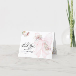 Baby in Bloom Bow Spring Garden Girl Baby shower Bedankkaart