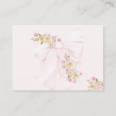 Baby in Bloom Bow Spring Garden Girl Baby shower Informatiekaartje (Achterkant)