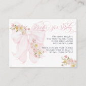 Baby in Bloom Bow Spring Garden Girl Baby shower Informatiekaartje (Voorkant)