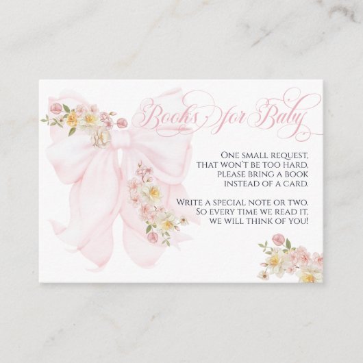 Baby in Bloom Bow Spring Garden Girl Baby shower Informatiekaartje (Voorkant)
