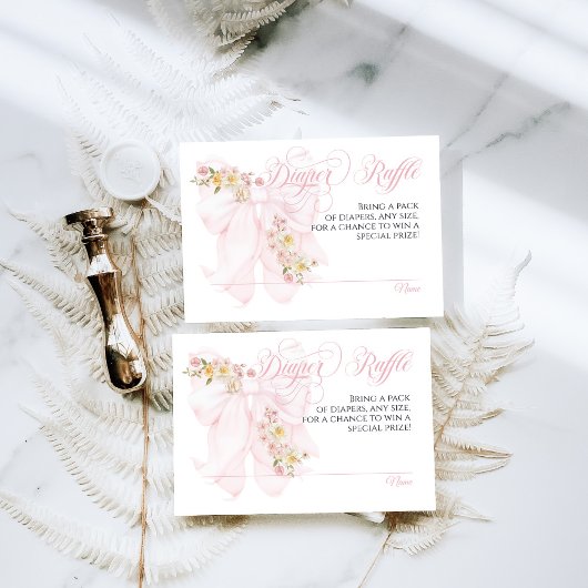 Baby in Bloom Bow Spring Garden Girl Baby shower Informatiekaartje