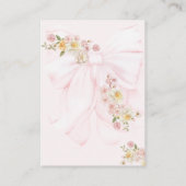 Baby in Bloom Bow Spring Garden Girl Baby shower Informatiekaartje (Achterkant)