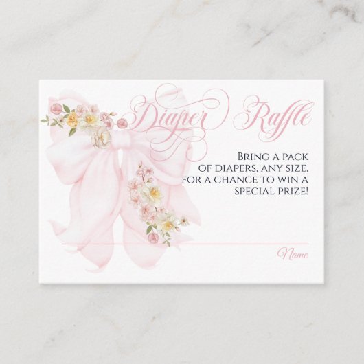 Baby in Bloom Bow Spring Garden Girl Baby shower Informatiekaartje (Voorkant)
