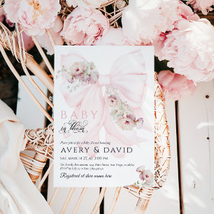 Baby in Bloom Bow Spring Garden Girl Baby shower Kaart