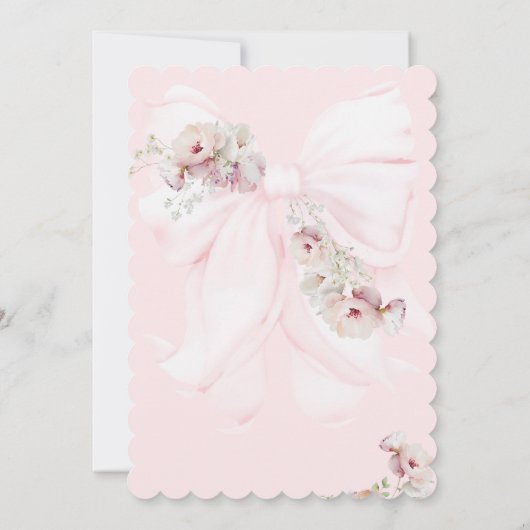 Baby in Bloom Bow Spring Garden Girl Baby shower Kaart (Achterkant)