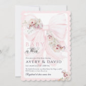 Baby in Bloom Bow Spring Garden Girl Baby shower Kaart (Voorkant)