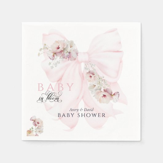 Baby in Bloom Bow Spring Garden Girl Baby shower Servet (Voorkant)