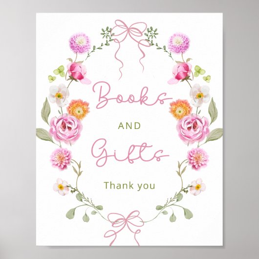 Baby in Bloom Bow Tuinboeken en geschenken Poster (Voorkant)