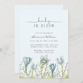Baby in Bloom boy baby shower Invitation Kaart