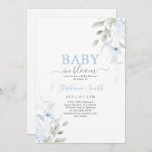Baby in Bloom Boy Baby shower Uitnodiging (Voorkant / Achterkant)
