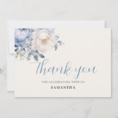 Baby in Bloom Boy Blue Bloemendouche Bedankkaart (Voorkant)