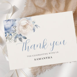 Baby in Bloom Boy Blue Bloemendouche Bedankkaart