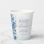 Baby in Bloom Boy Blue Bloemendouche Papieren Bekers (Voorkant)