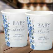 Baby in Bloom Boy Blue Bloemendouche Papieren Bekers