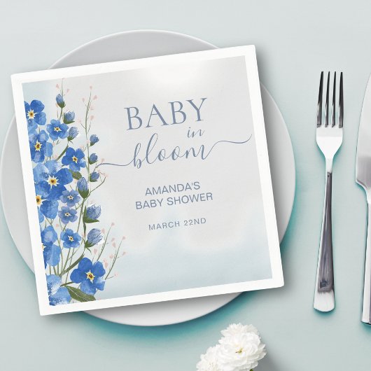 Baby in Bloom Boy Blue Bloemendouche Servet