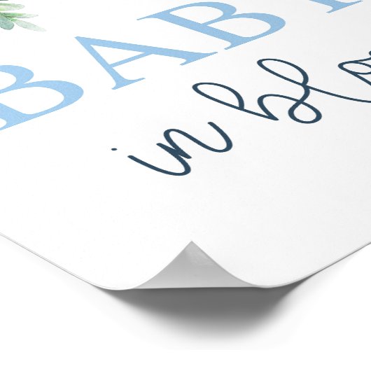 Baby in bloom boy-teken poster (Hoek)