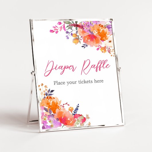 Baby in Bloom Bright Bloemen Luier Raffle Poster