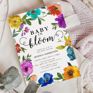 Baby in Bloom Bright & Bold Bloemen Baby Borrel Kaart