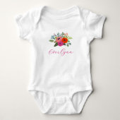 Baby in Bloom Bright Floral Baby Naam Romper (Voorkant)