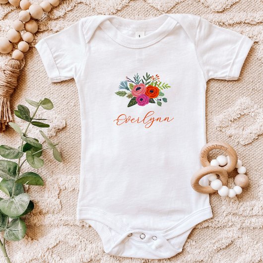 Baby in Bloom Bright Floral Baby Naam Romper