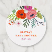 Baby in Bloom Bright Floral Baby shower Bedankjes Labels (Achterkant)