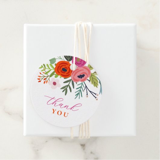 Baby in Bloom Bright Floral Baby shower Bedankjes Labels (In situ)