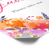 Baby in Bloom Bright Floral Baby shower Favors Poster (Hoek)