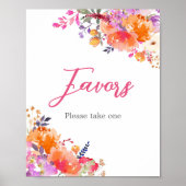 Baby in Bloom Bright Floral Baby shower Favors Poster (Voorkant)