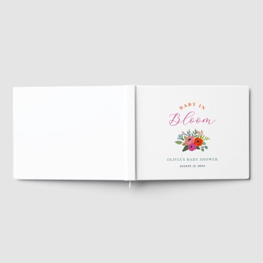 Baby in Bloom Bright Floral Baby shower Gastenboek (Volledig)