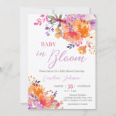 Baby in Bloom Bright Floral Baby shower Kaart (Voorkant)