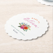 Baby in Bloom Bright Floral Baby shower Kartonnen Onderzetters (Gekanteld)