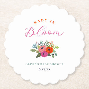 Baby in Bloom Bright Floral Baby shower Kartonnen Onderzetters