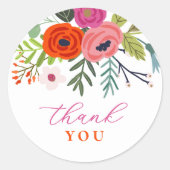 Baby in Bloom Bright Floral Baby shower Ronde Sticker (Voorkant)