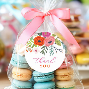 Baby in Bloom Bright Floral Baby shower Ronde Sticker